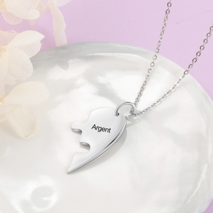 Collier Personnalisé avec 2 Prénoms Collier Coeur pour Couple｜Jessemade