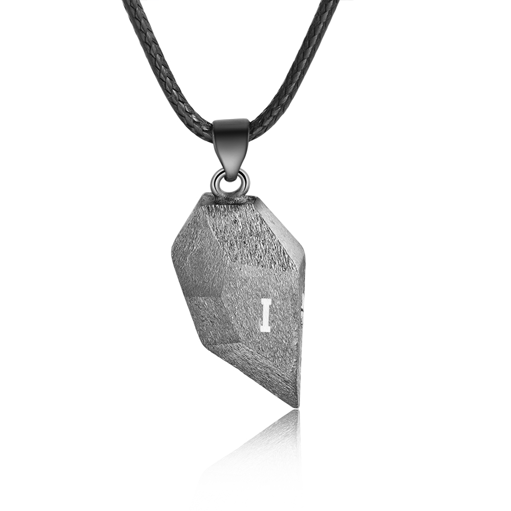 Collier breloque Coeur 2 lettre personnalisée Avec aimant pour Couple