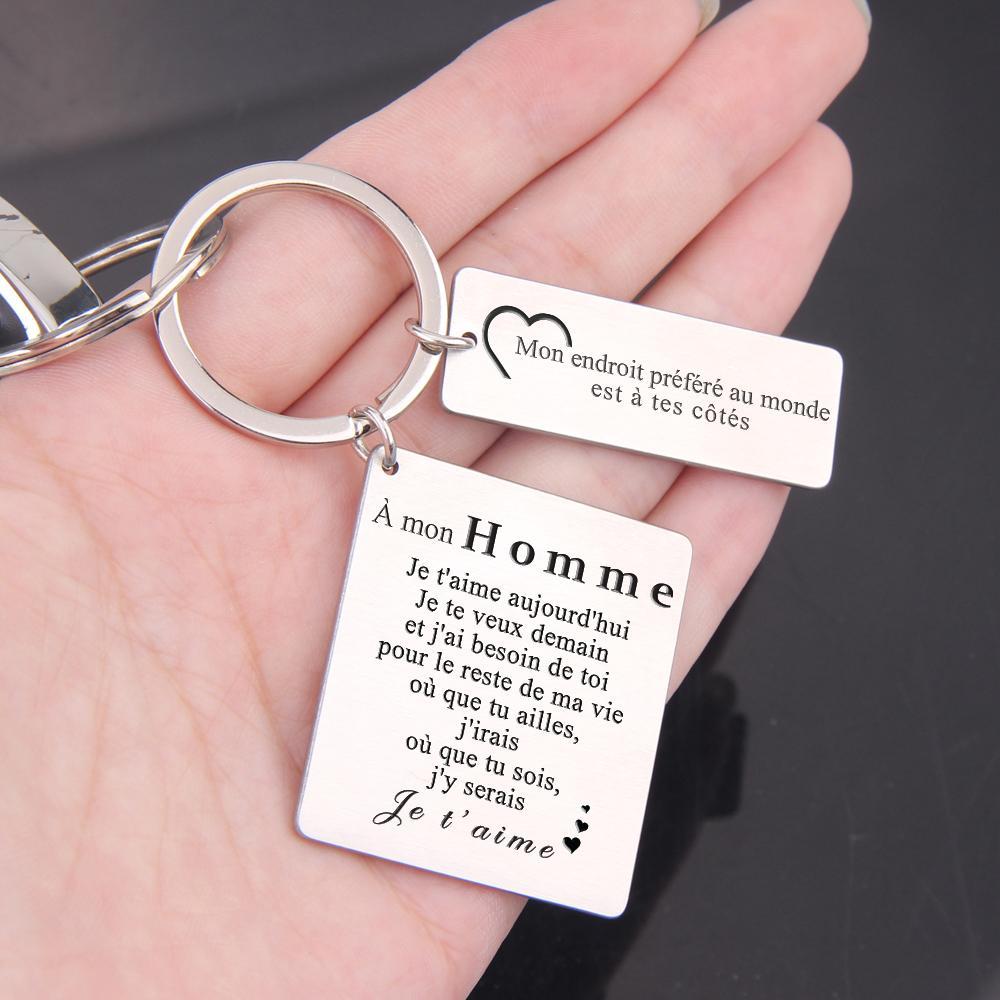 À petit ami / mari - porte-clés prénom gravé personnalisé pour mon homme porte cles gravés | Jessemade