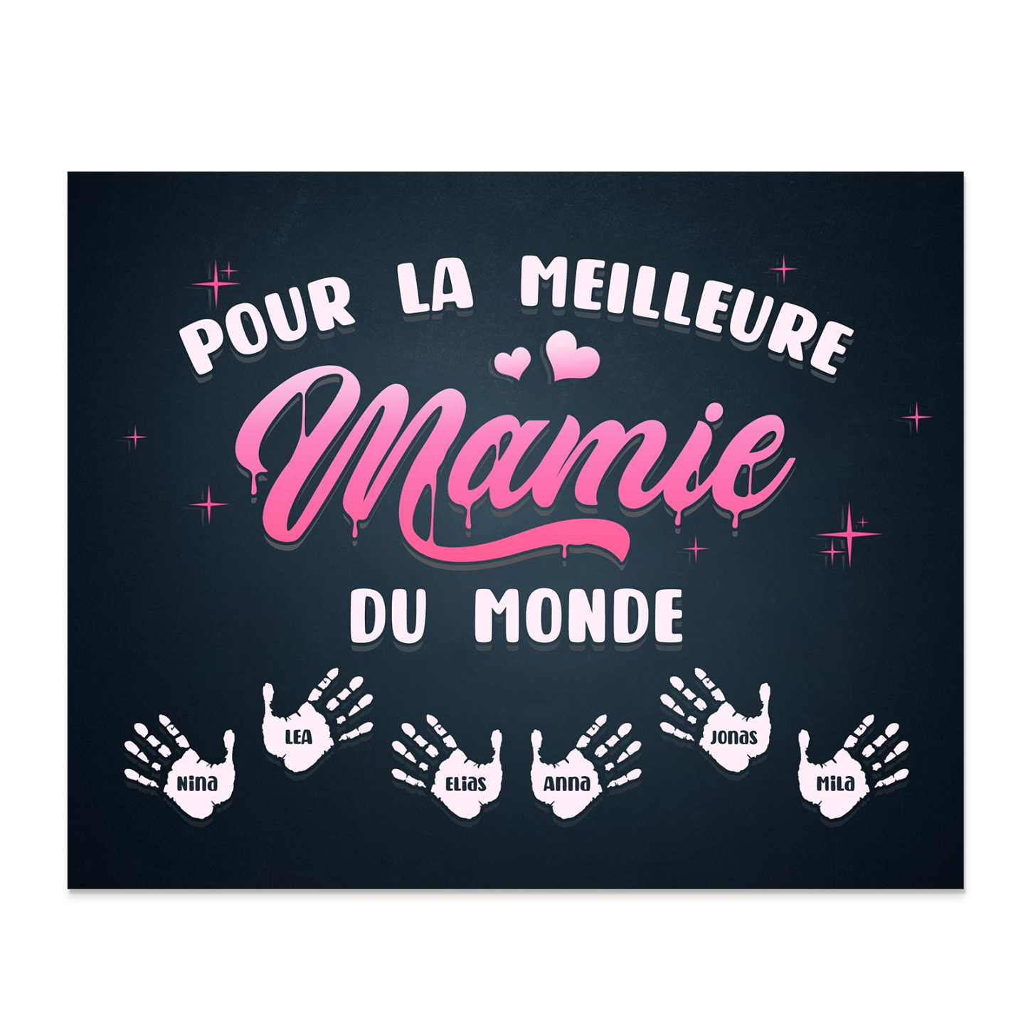 À ma Mamie - Cadre en Bois Arbre 1-6 Prénoms Personnalisés