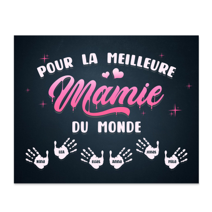 À ma Mamie - Cadre en Bois Arbre 1-6 Prénoms Personnalisés