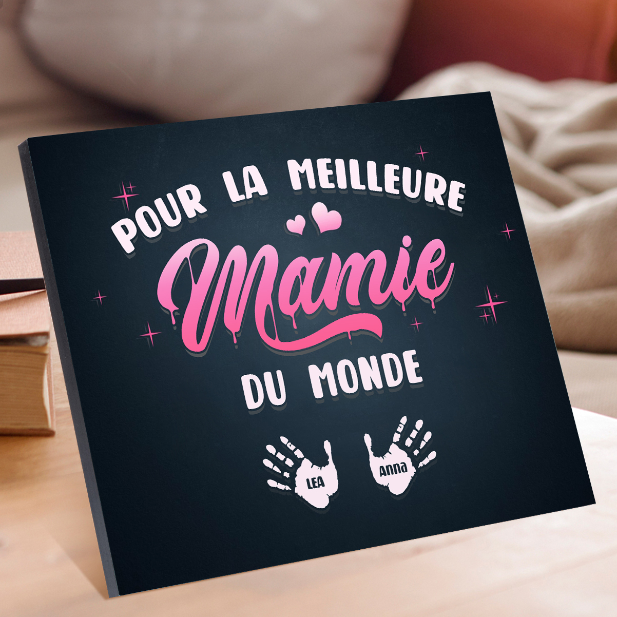 À ma Mamie - Cadre en Bois Arbre 1-6 Prénoms Personnalisés