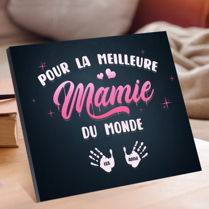 À ma Mamie - Cadre en Bois Arbre 1-6 Prénoms Personnalisés