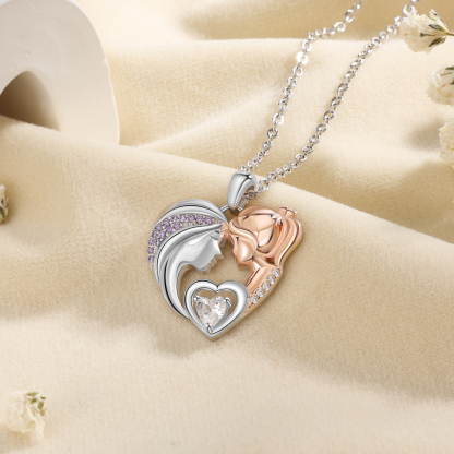 À Ma Fille-Collier mère et fille Cœur