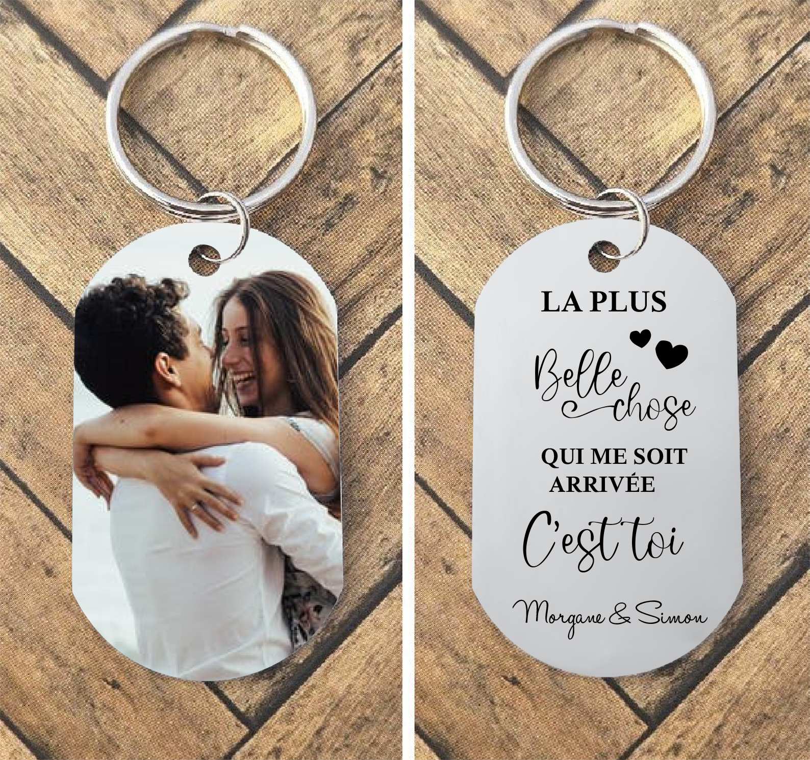 À mon Homme - Porte-Clés Texte et Photo Personnalisés Pour Couple