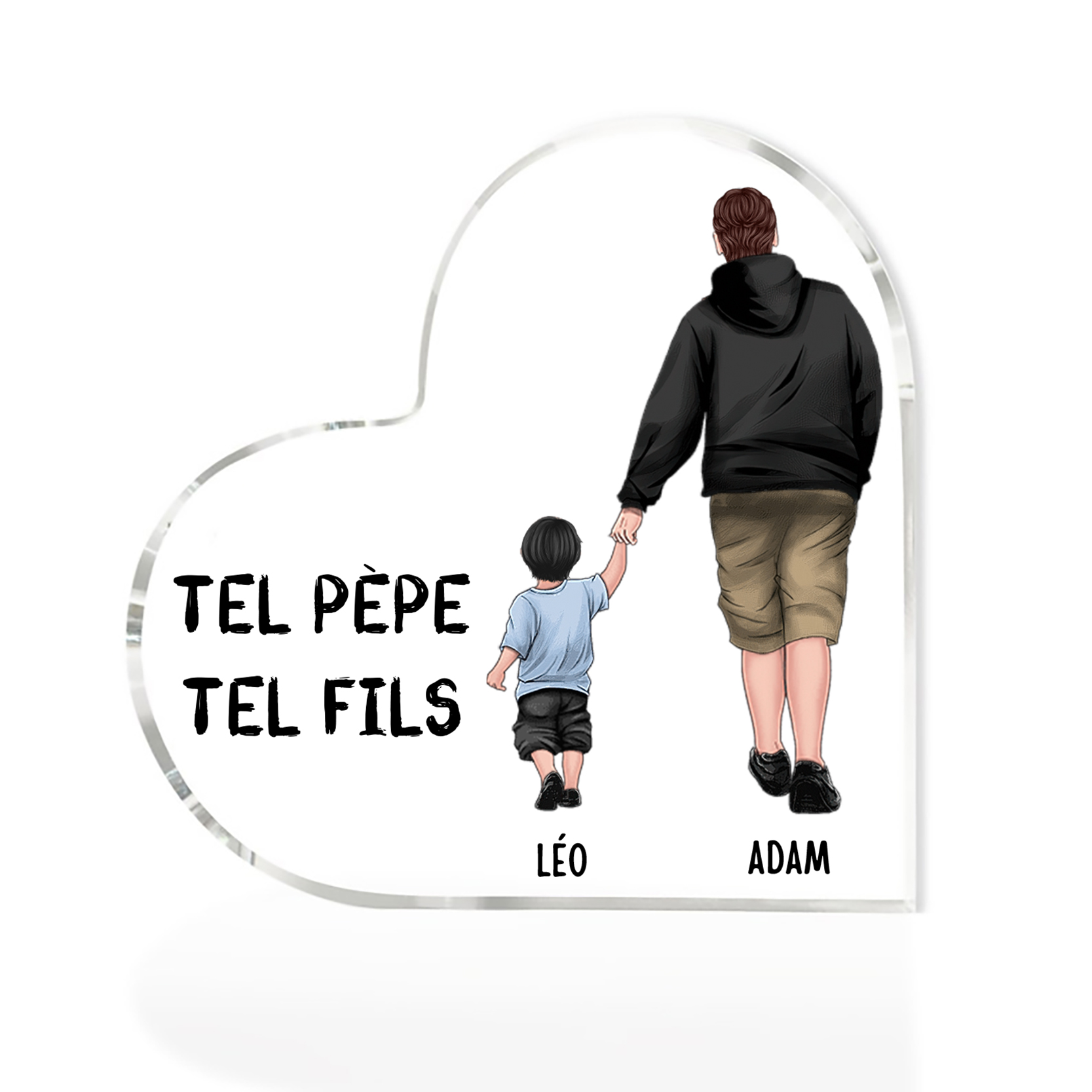 Plaque Acrylique 2 Prénoms Personnalisés pour Papa et Fils | Cadeau Fête des Pères | Jessemade