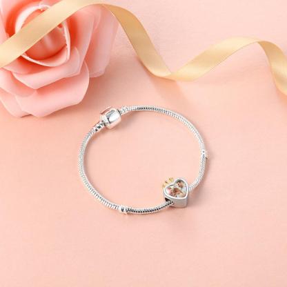 Charm Photo Personnalisé Cœur en Argent 925