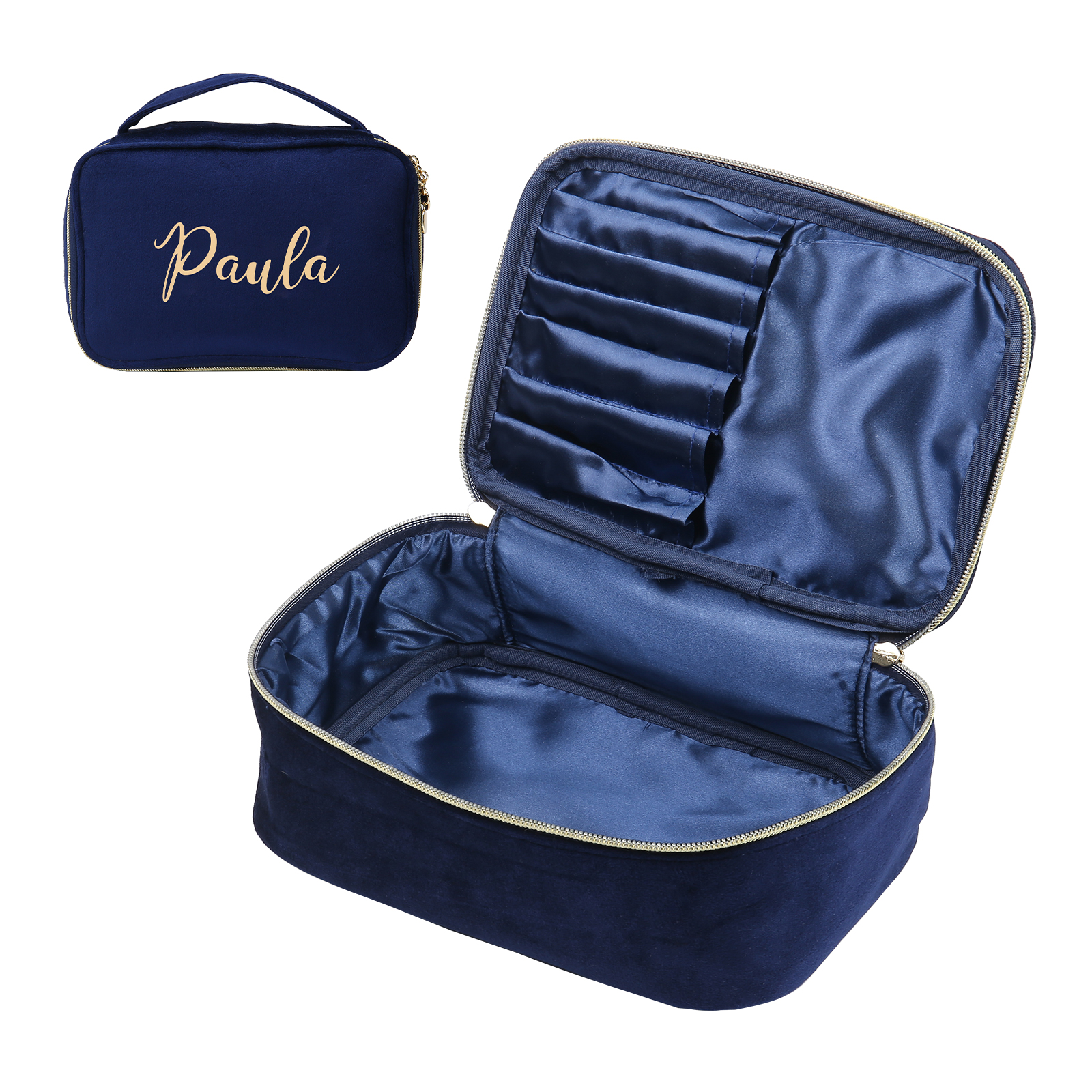 Trousse De Maquillage 1 Prénom Personnalisé Sac De Maquillage À Capacité Élevée Pour Femmes