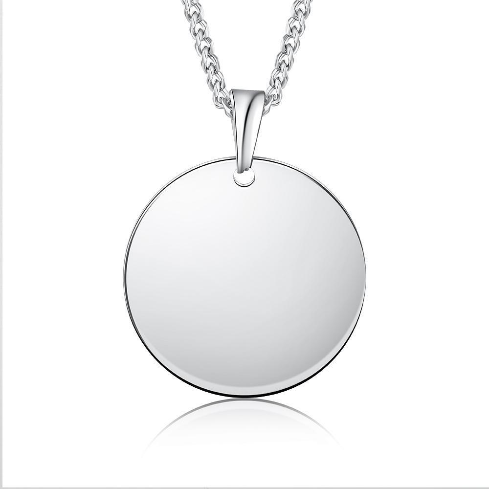 Collier Rond Photo Personnalisé Prénom Gravé pour Couple Collier Homme