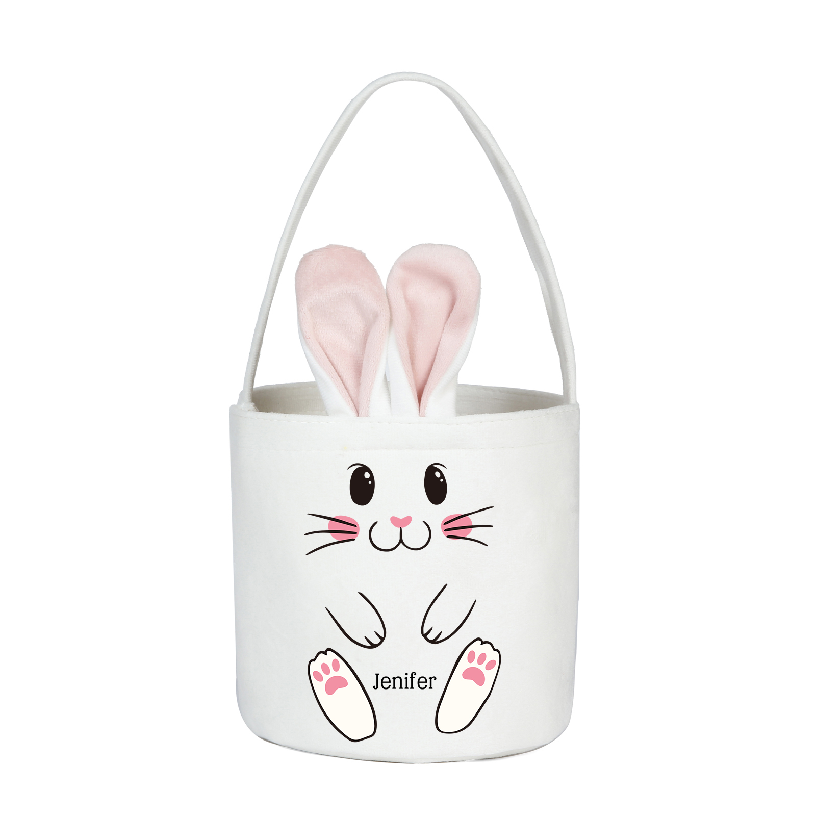 Sac de Pâques Lapin 1 Prénom Personnalisé Tote Bag Enfant