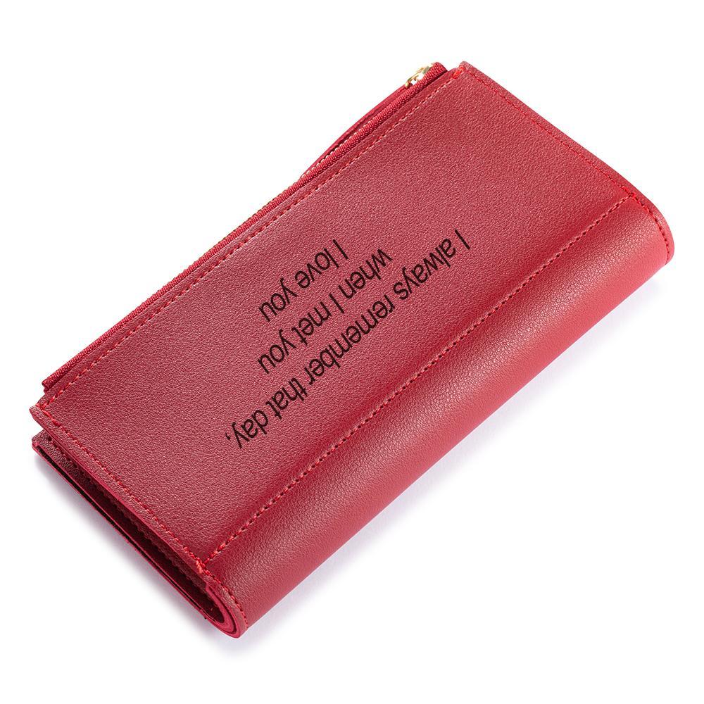 Portefeuille Photo Personnalisé 3 couleurs Classique femme Porte-Monnaie Carte Cadeau pour femme