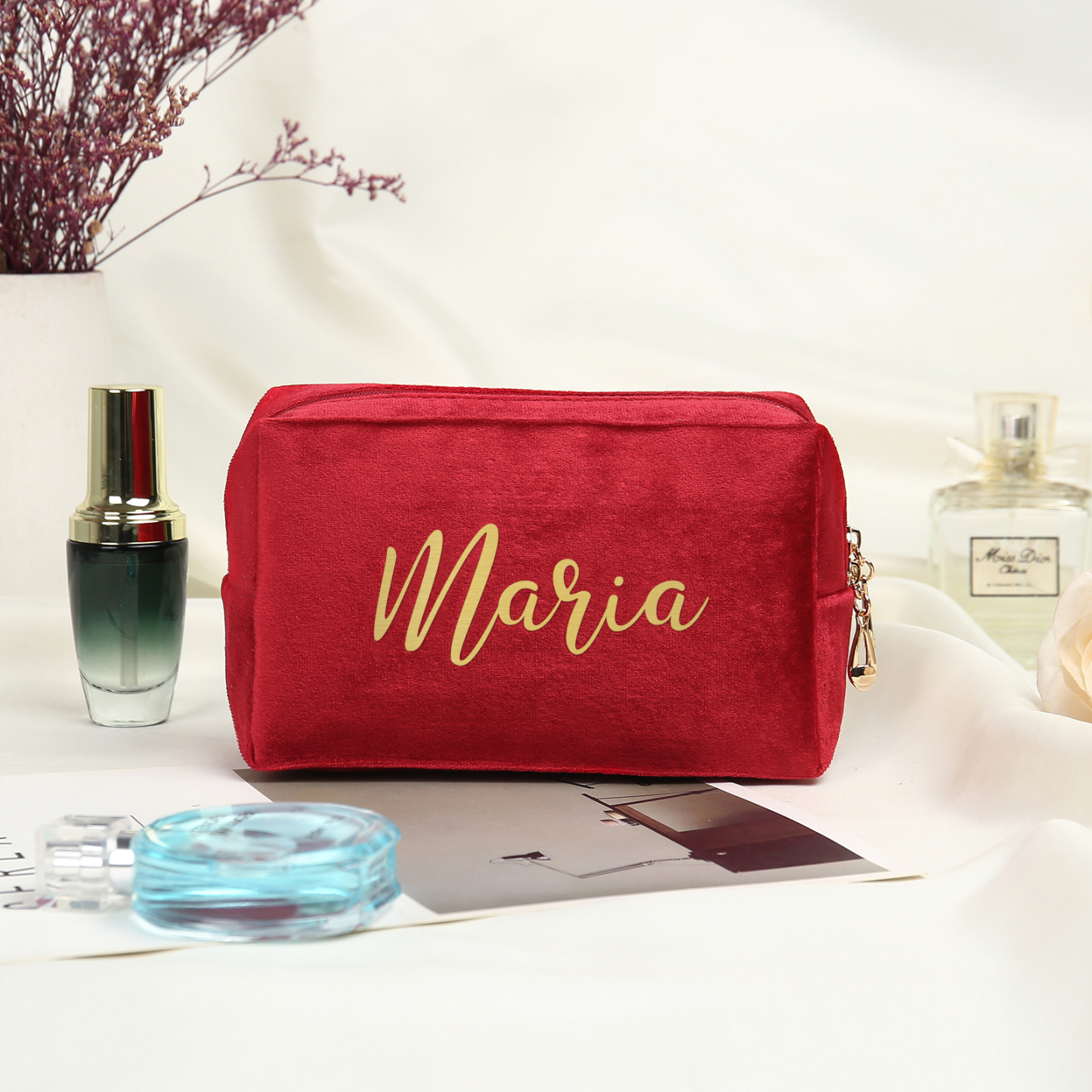 Trousse De Maquillage 1 Prénom Personnalisé Sac De Maquillage À Capacité Élevée Pour Femmes