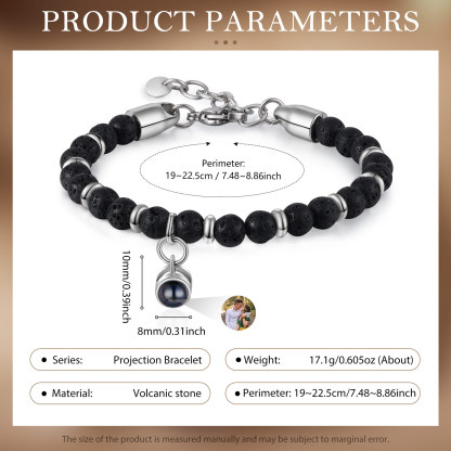 Bracelet Homme Projection de Pierres Photo Personnalisée