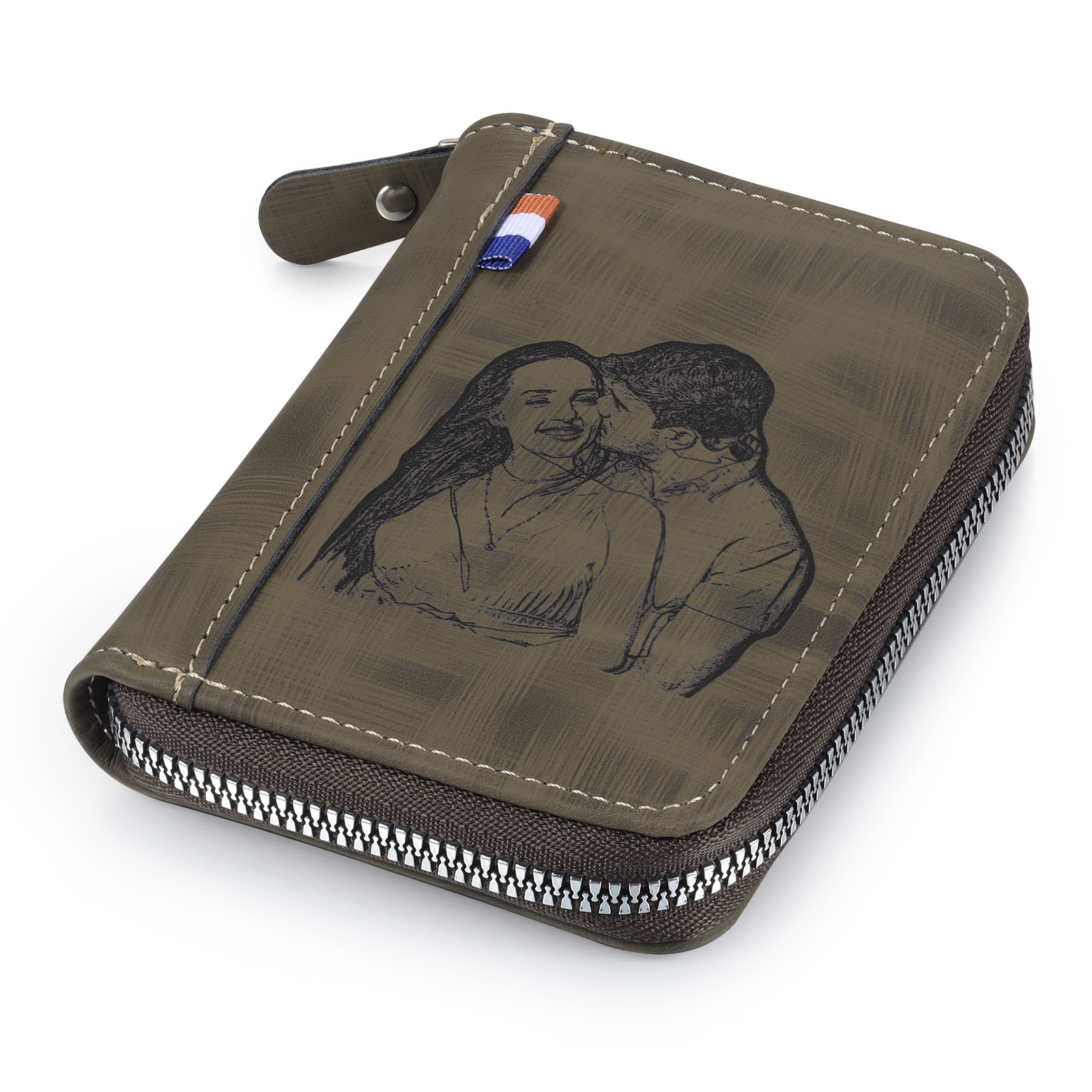 Portefeuille Classique 1 Prénom et Lettre Personnalisés avec Photo Porte-Monnaie Carte