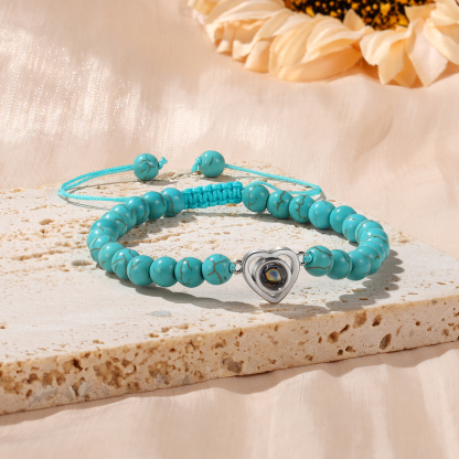 Bracelet Cœur en Perles Naturelles Bracelet Photo Projection｜Jessemade