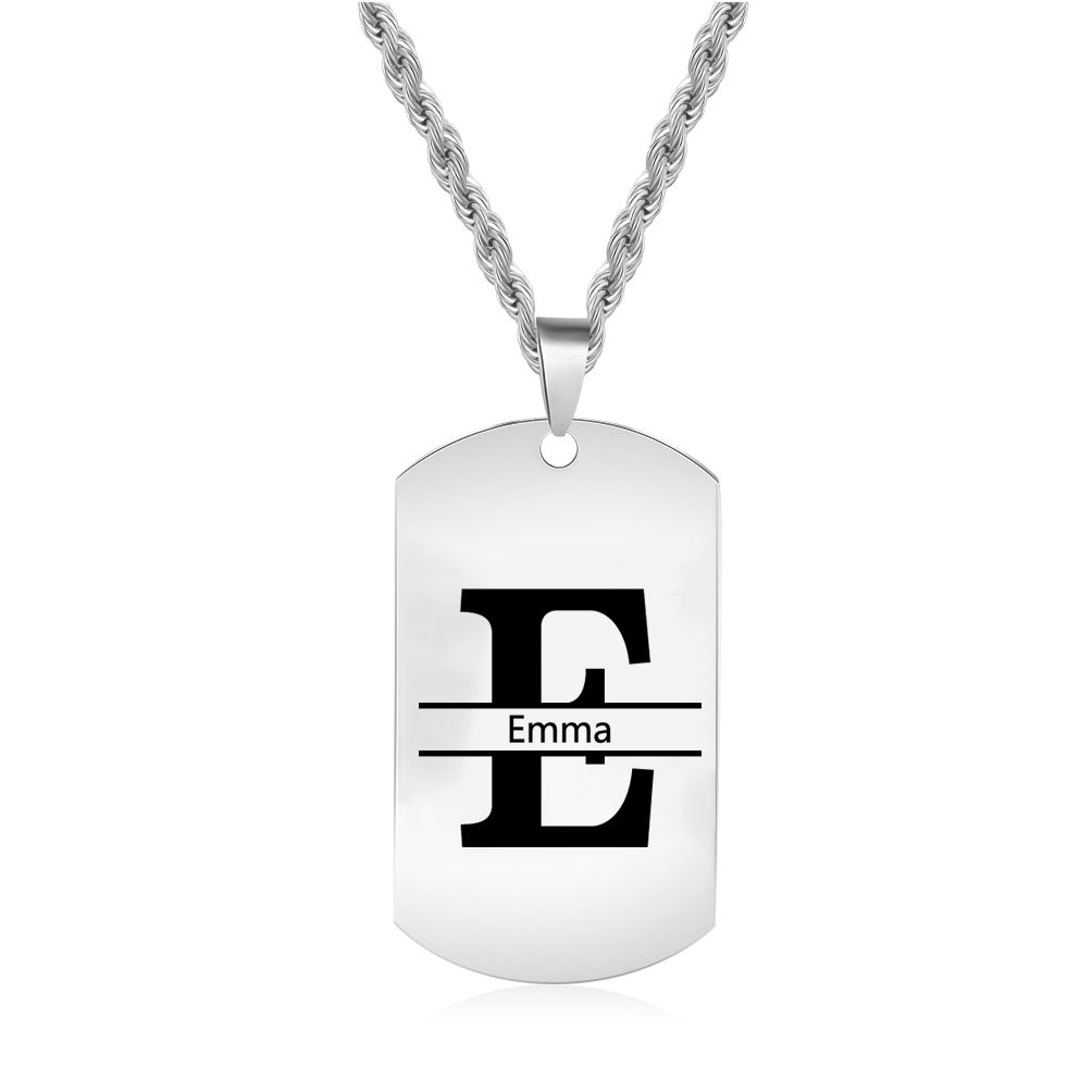 Collier Lettre 1 Prénom et Lettre Personnalisés avec Photo pour Homme|Jessemade