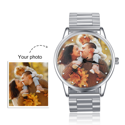 Montre Personnalisée Photo avec Gravure du prénom ou Message Bracelet
