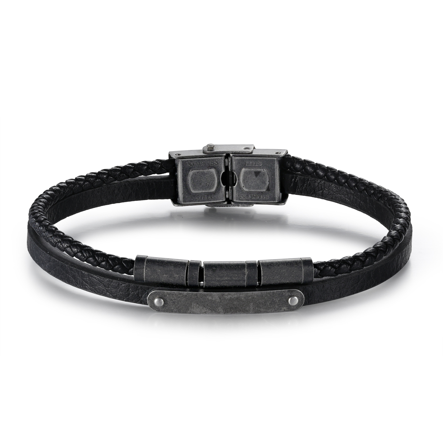 Bracelet Cuir 2-5 Préoms Personnalisés avec Texte pour Homme