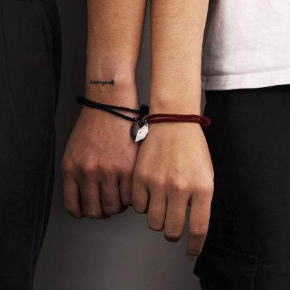 2PCS Bracelet Initiale corde 2 lettres personnalisées pour couple｜Jessemade