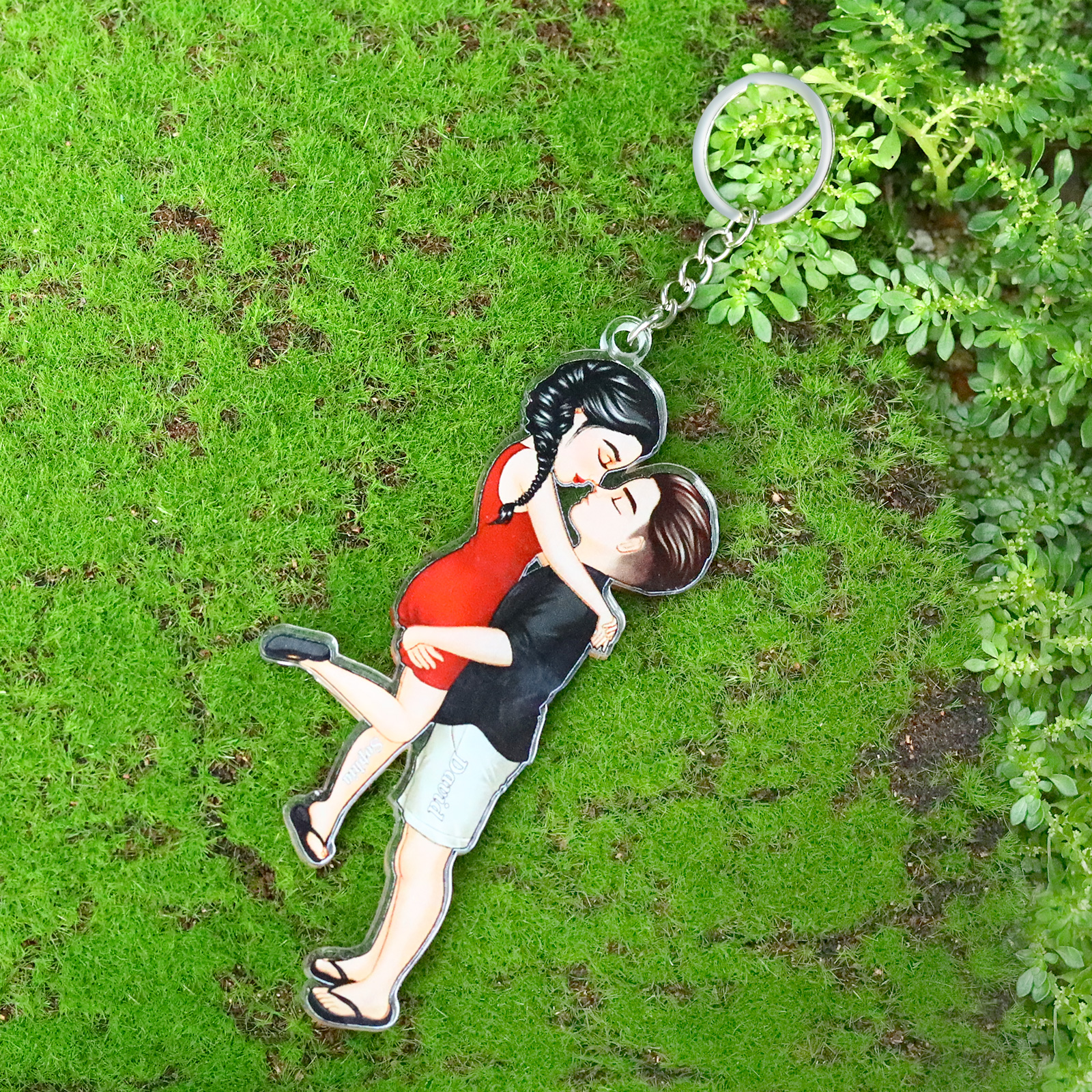 Porte-Clés 2 Prénoms Personnalisés Pour Couple | Jessemade