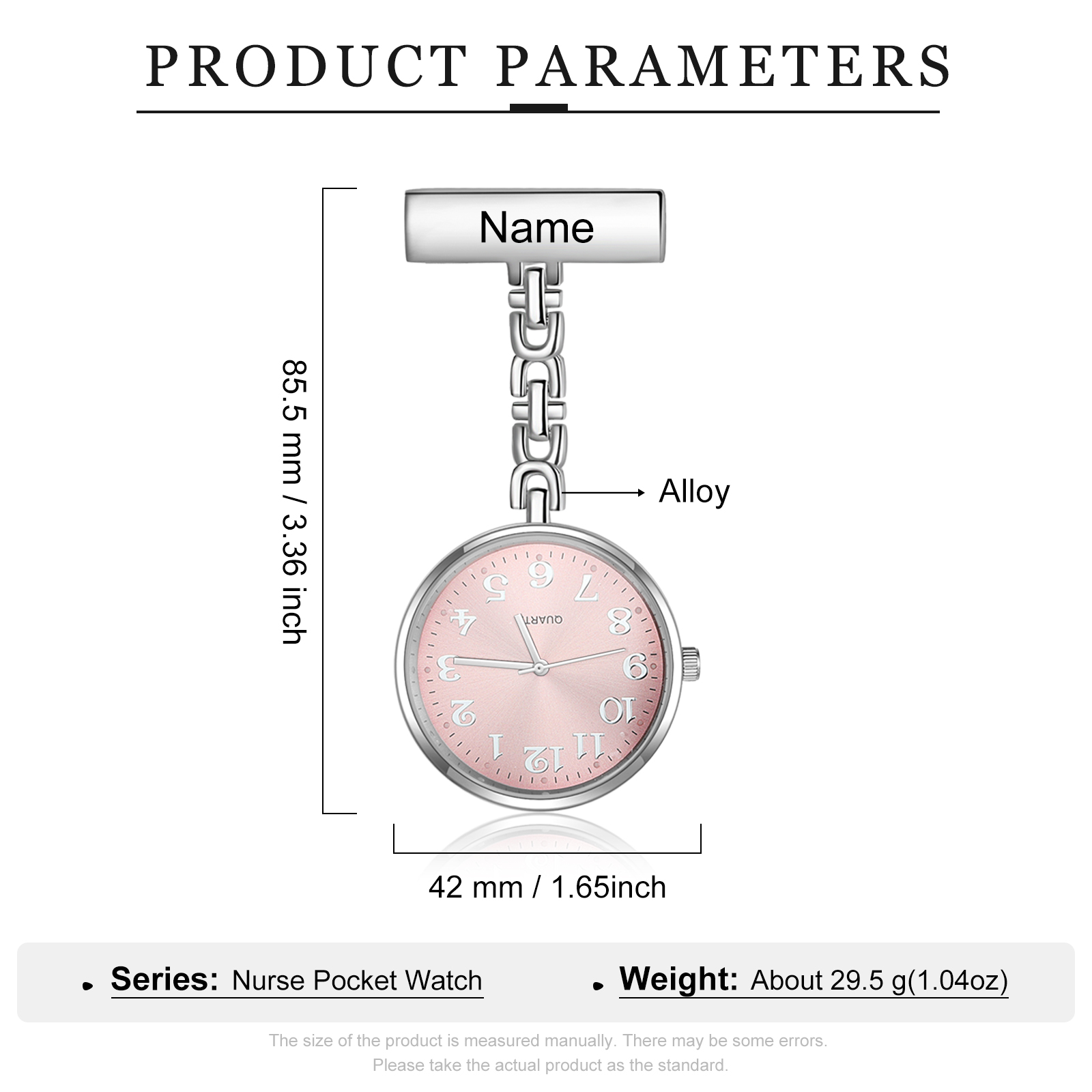 Montre Infirmière Personnalisée – Montre de Poche à Broche Gravée pour Blouse Médicale | Jessemade