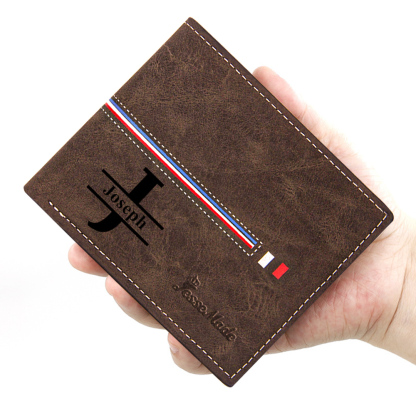 Portefeuille Classique 1 Prénom et Lettre Personnalisés avec Photo Porte-Monnaie Carte