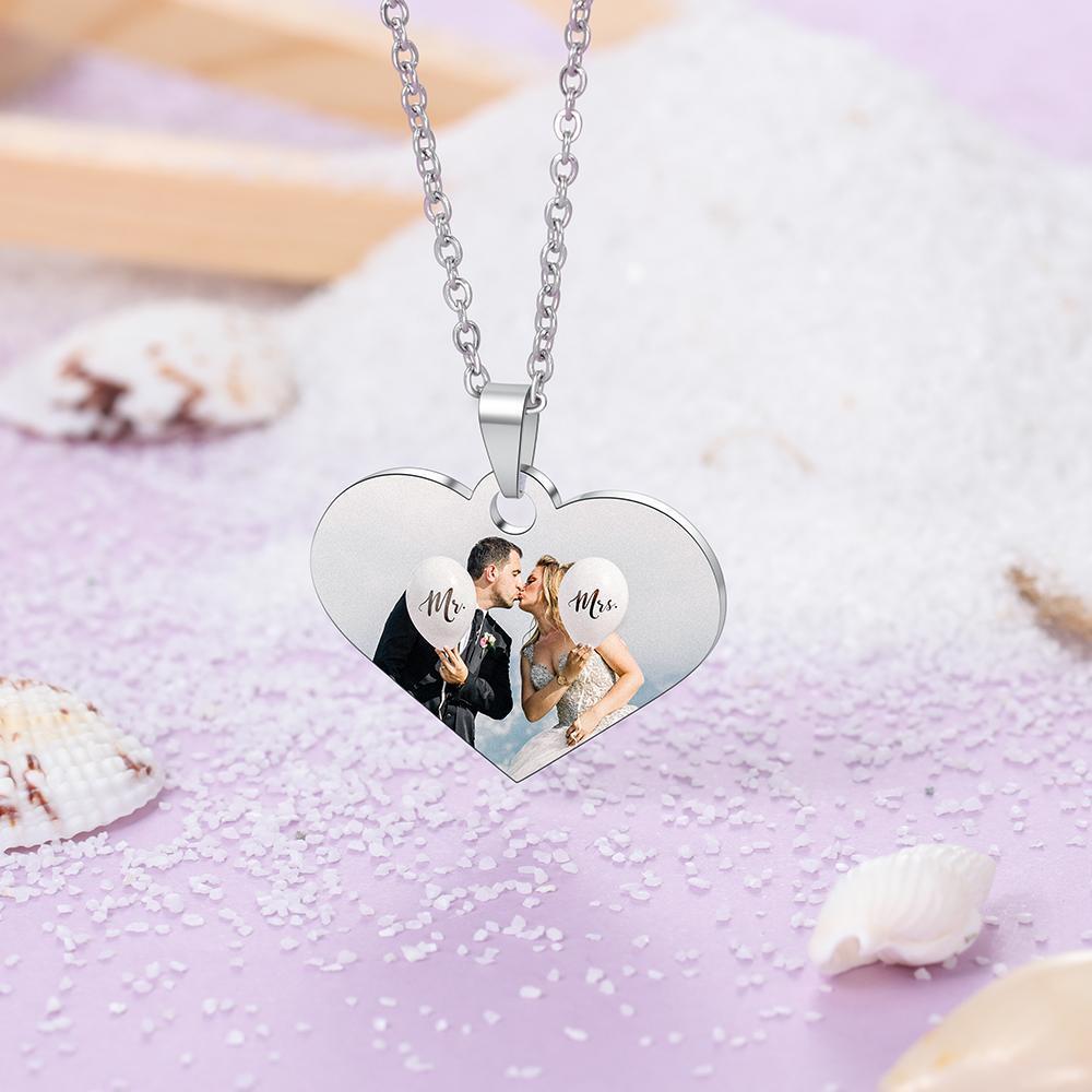 Collier Coeur Photo Personnalisé pour Couple