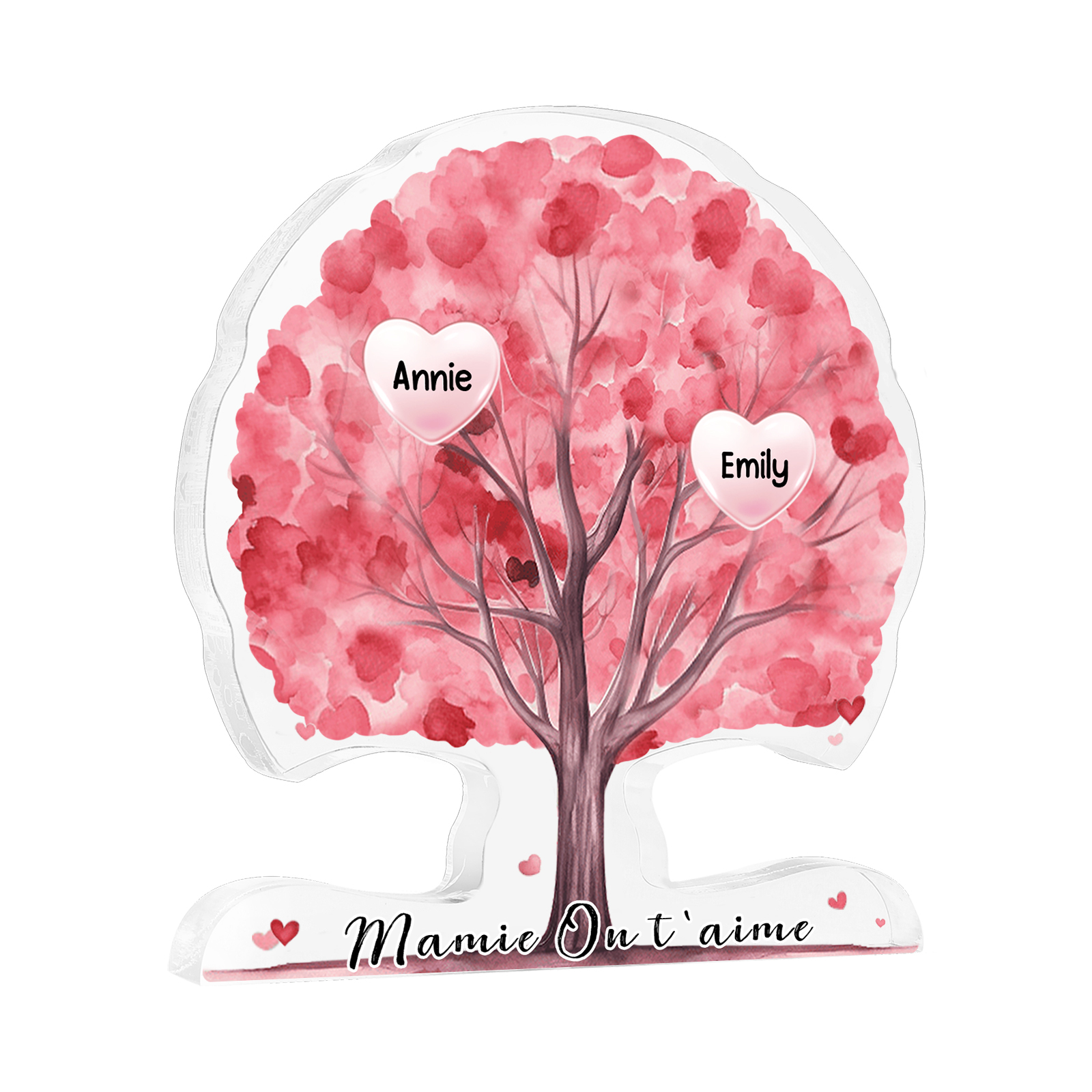 À Mamie - Plaque Acrylique en Forme d'Arbre de Vie Personnalisé avec 2 Prénoms et Texte Cadeau pour Famille | Jessemade