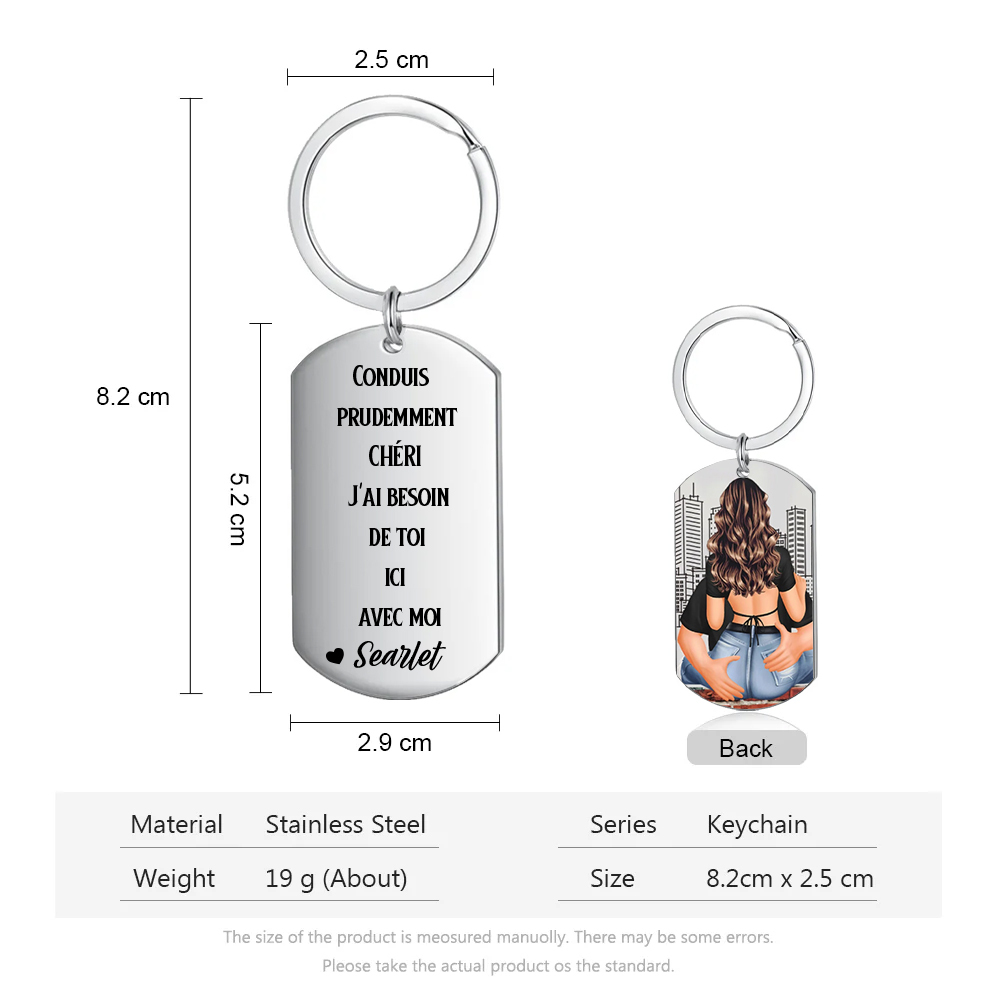 Porte-Clés 1 Prénom Personnalisé Pour Couple