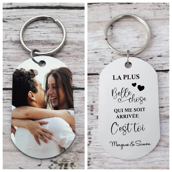 À mon Homme - Porte-Clés Texte et Photo Personnalisés Pour Couple
