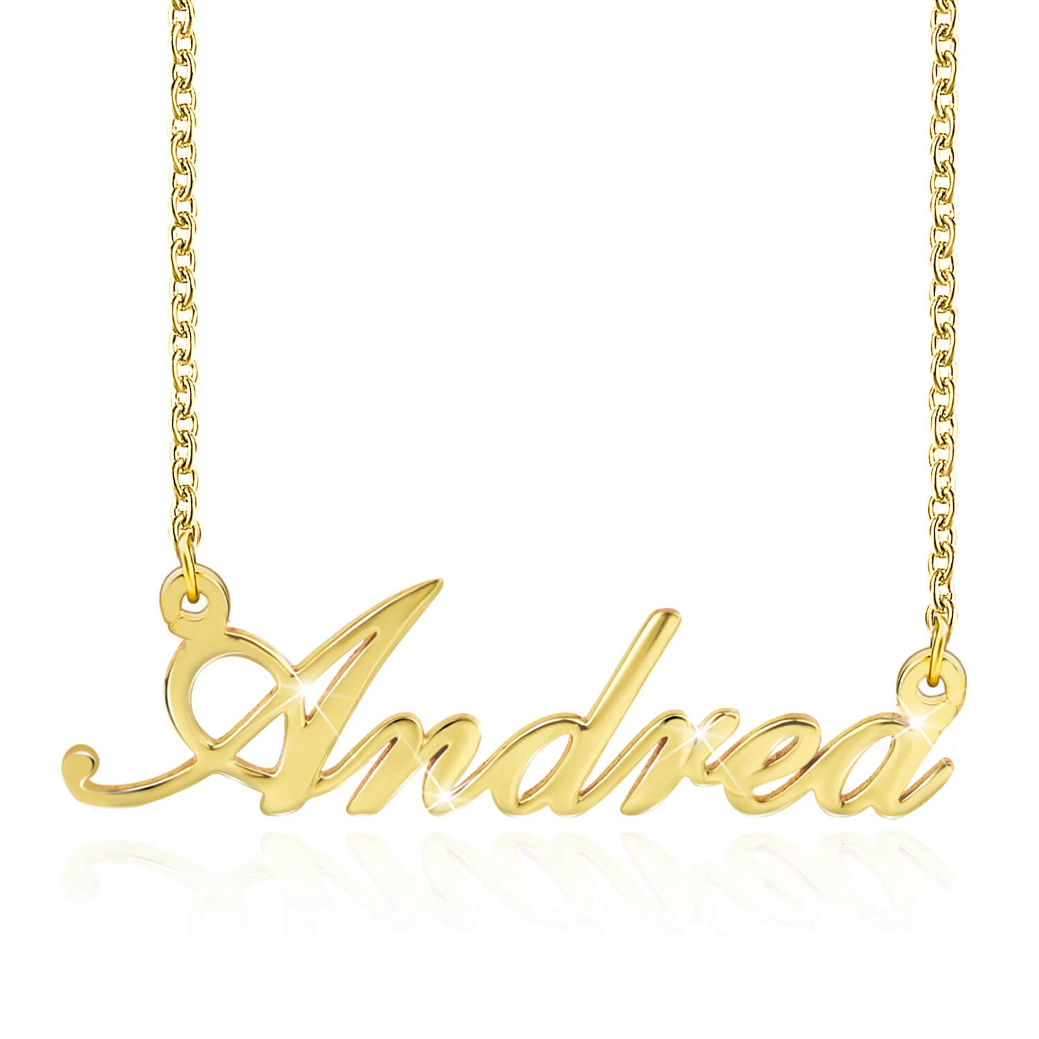 Collier Prénom Personnalisé en Plaqué Or/Argent 925 Pour Elle