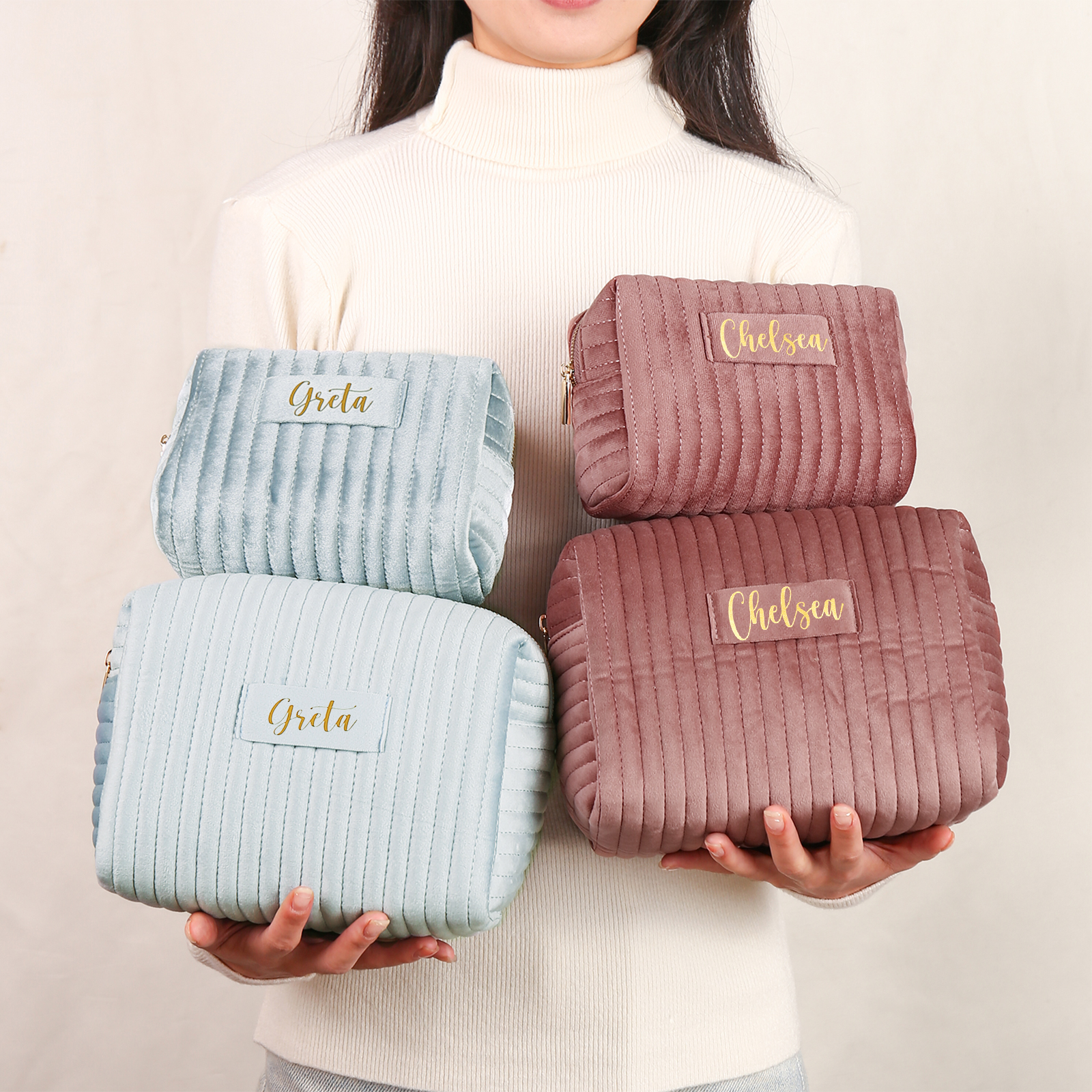 Trousse De Maquillage 1 Prénom Personnalisé Sac De Maquillage À Capacité Élevée Pour Femmes