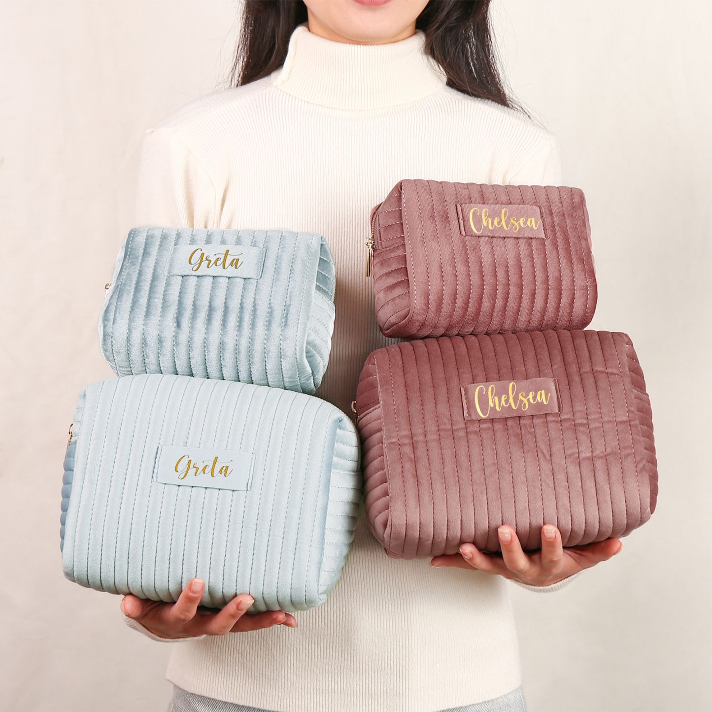 Trousse De Maquillage 1 Prénom Personnalisé Sac De Maquillage À Capacité Élevée Pour Femmes