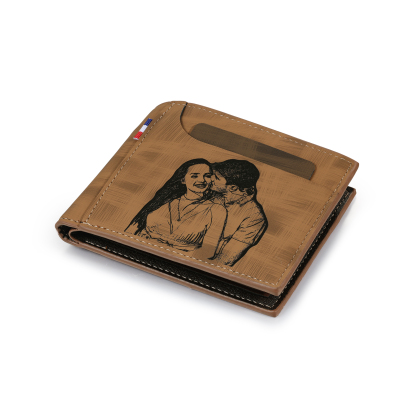 Portefeuille Classique 1 Prénom et Lettre Personnalisés avec Photo Porte-Monnaie Carte