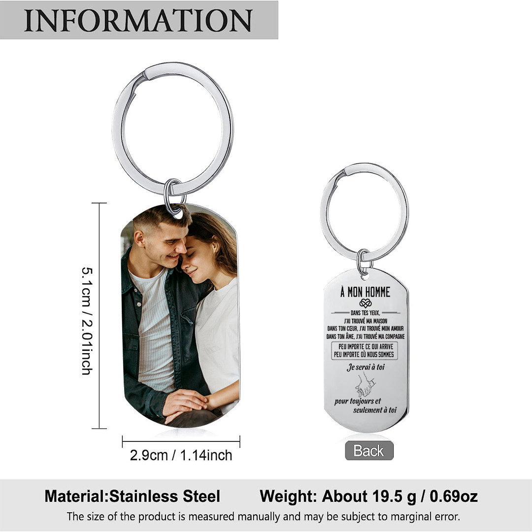 Porte-Clés Photo Personnalisée Porte-Clés Personnaliables Pour Couple | Jessemade