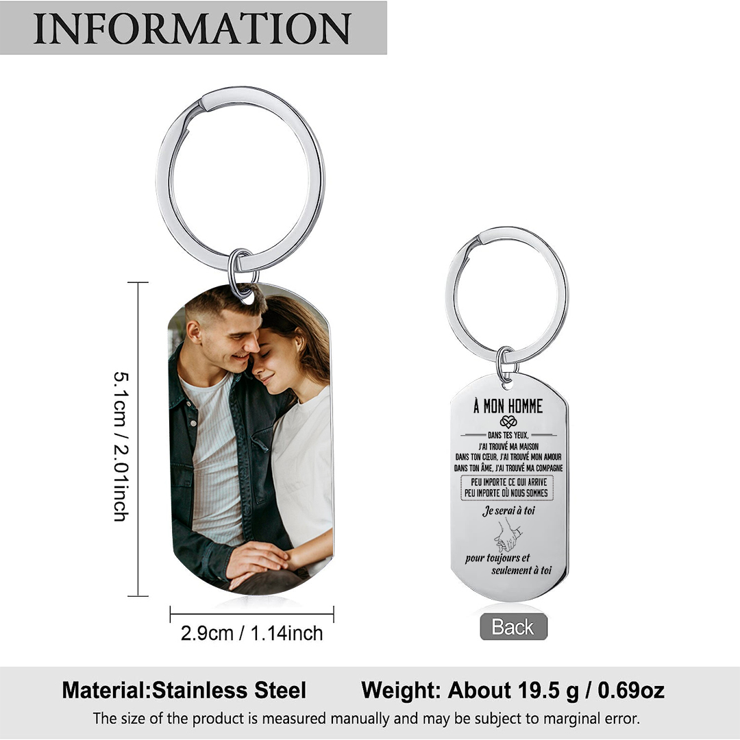 Porte-Clés Photo Personnalisée Porte-Clés Personnaliables Pour Couple | Jessemade