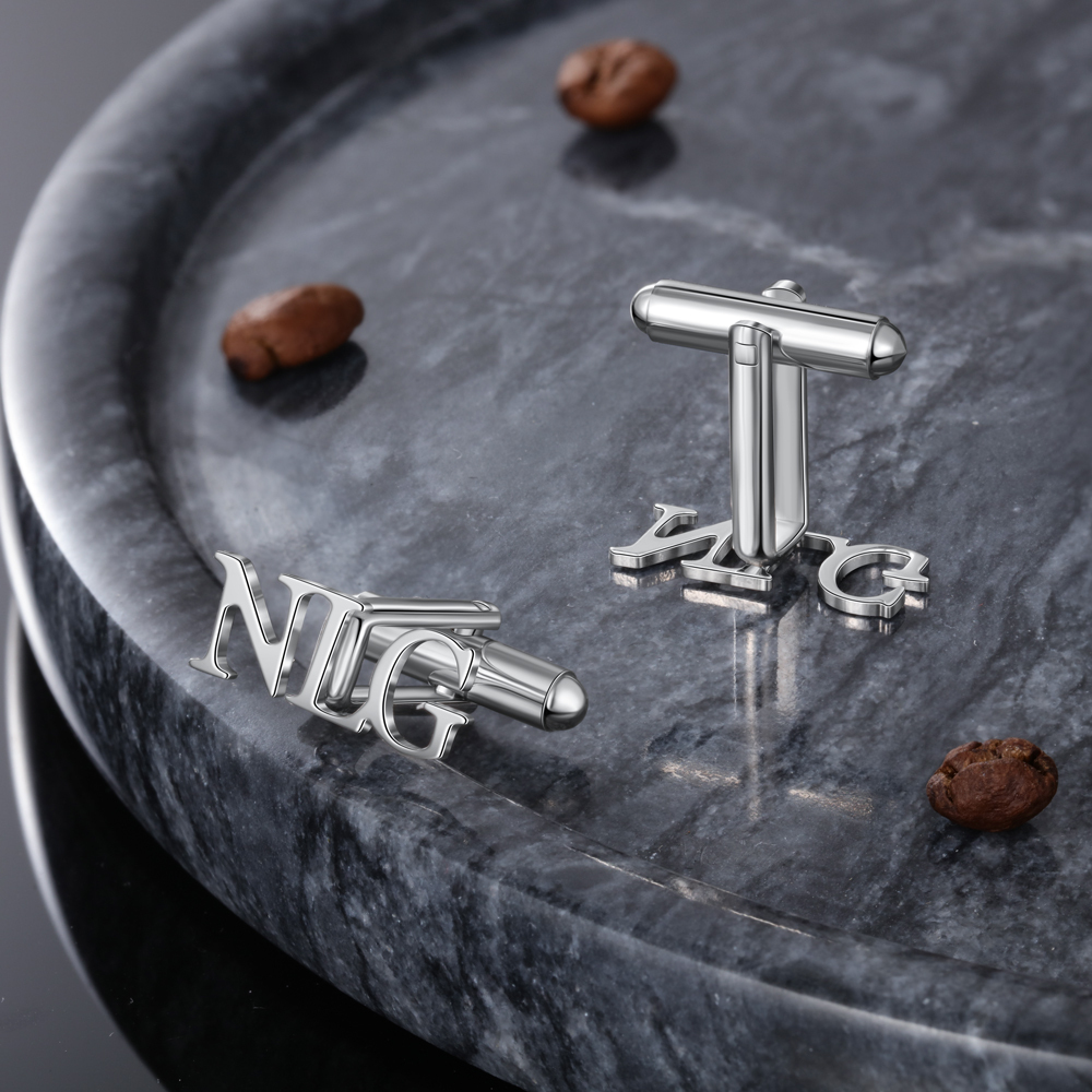 Boutons de Manchette 3 lettre Personnalisé