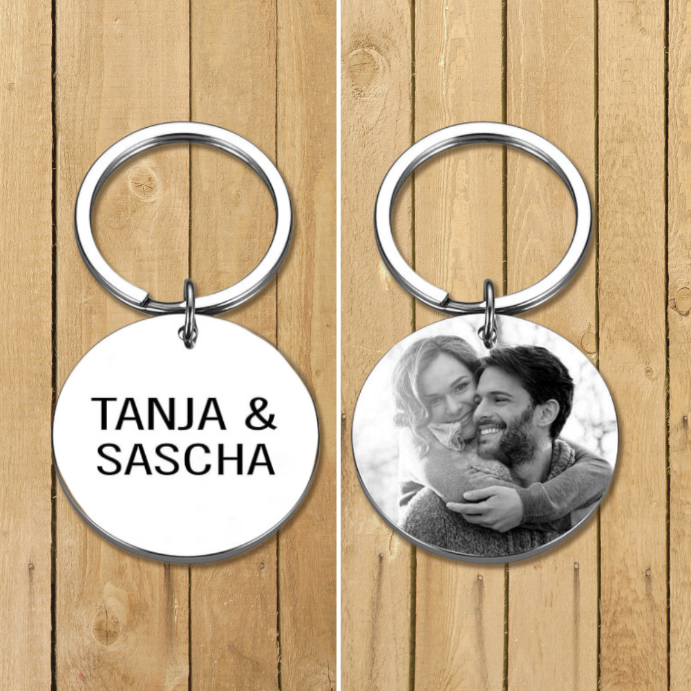 Porte-Clés 2 Prénoms Personnalisés avec Date pour Couple