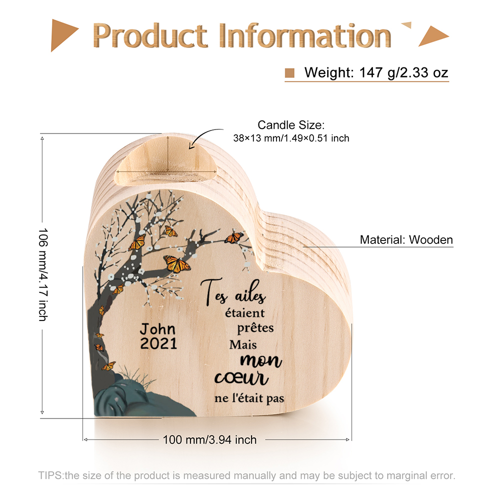 Wooden World – Paire De Bougeoirs Cœur En Bois Hêtre Naturel – Photophores à Décorer Ou Peindre