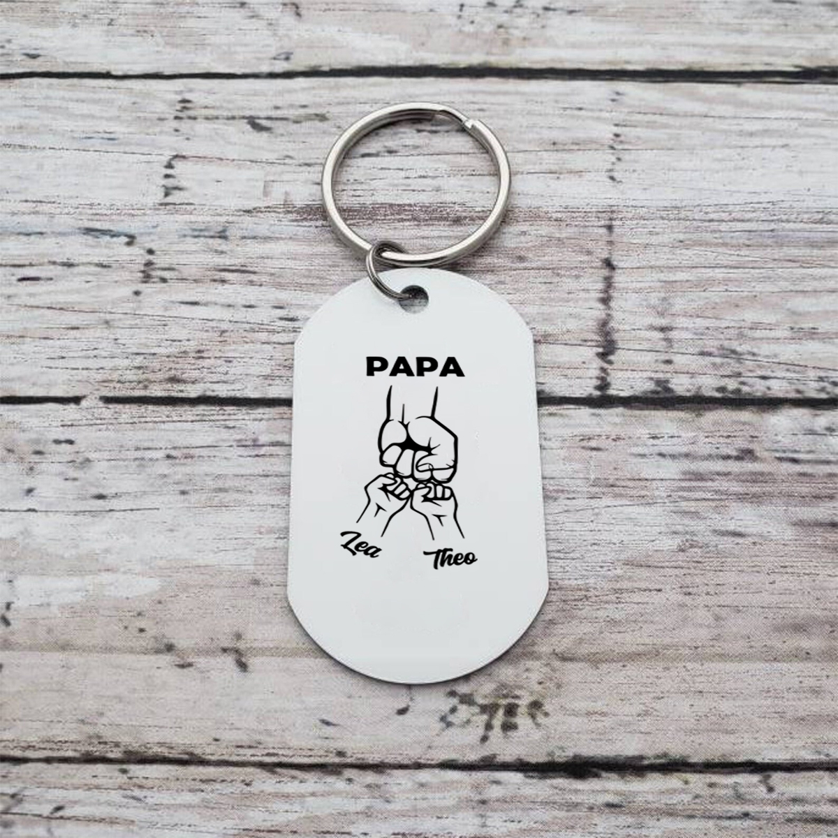 À mon Papa - Porte-Clés Famille du Football 2-4 Prénoms Personnalisés pour Famille | Jessemade