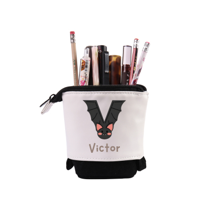 Jessemade FR Trousse scolaire Étui à Crayons Animal Prénom et Lettre Personnalisés Pochette à Crayons Sac à Crayons