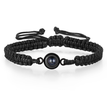 Bracelet Acier Titane Personnalisée Bracelet Photo Projection  Noir pour Couple｜ Jessemade