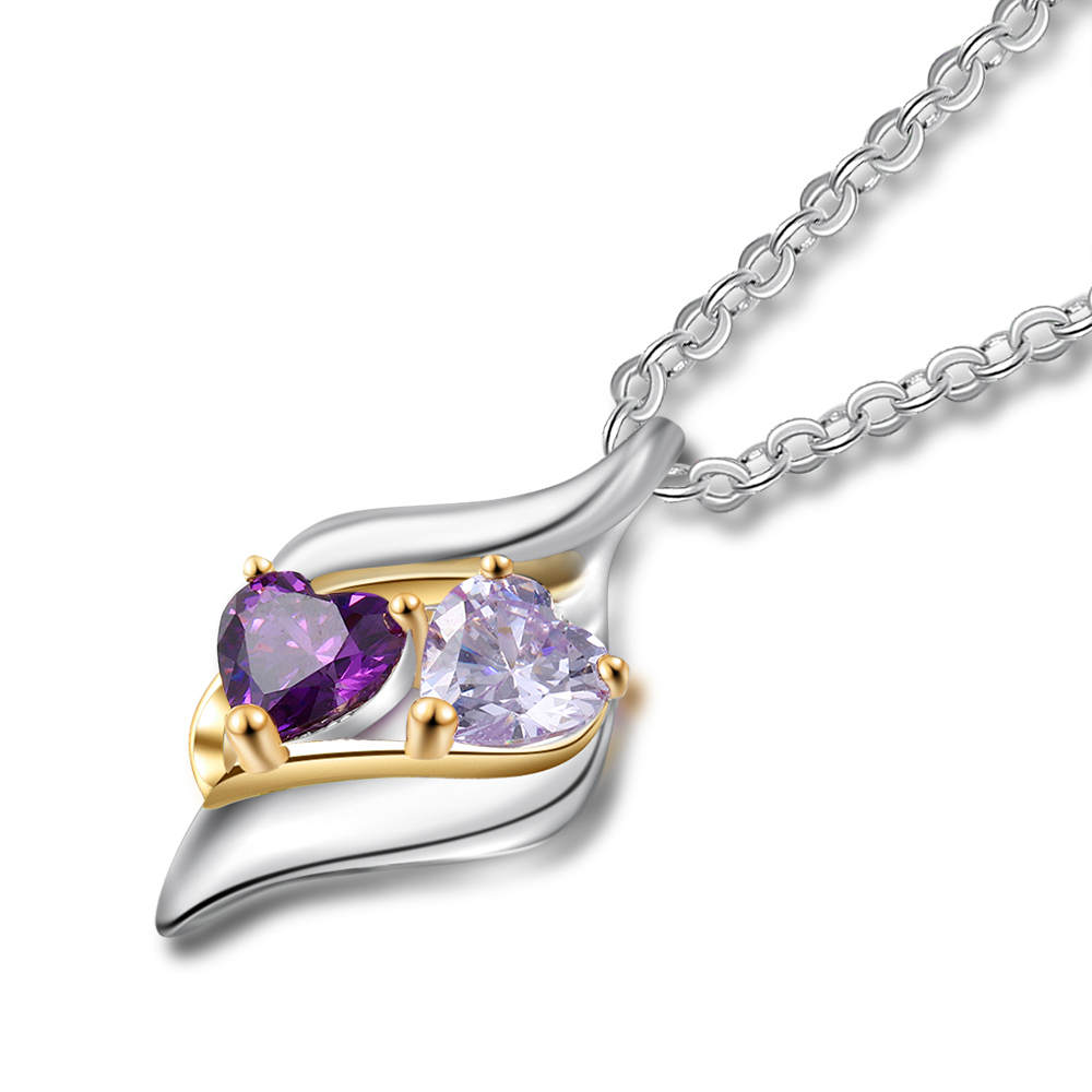 À ma Fille - Collier Personnalisé 2 pierres naissance ARGENT 925