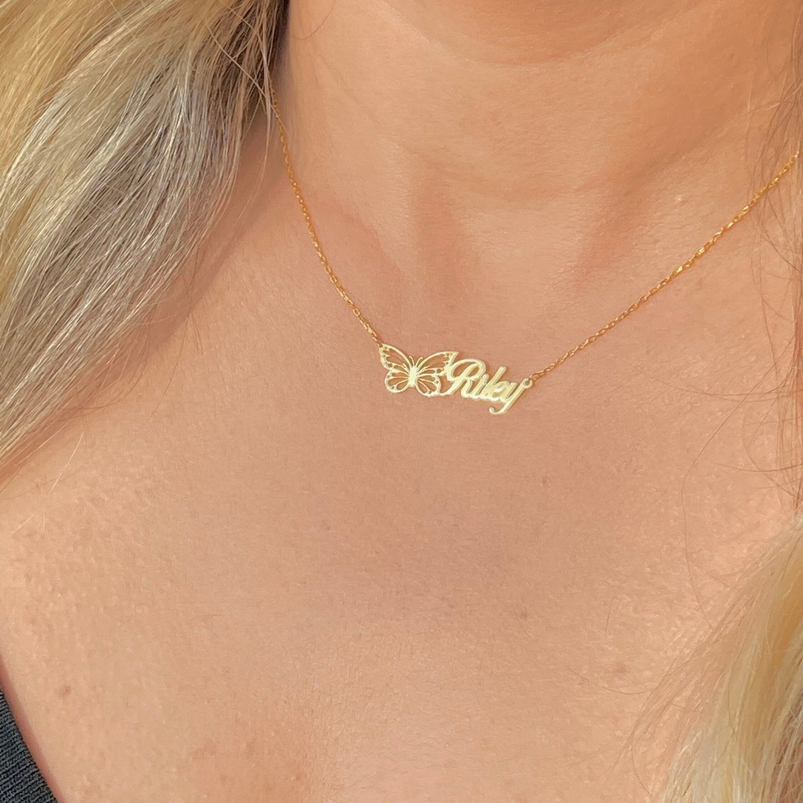 Collier Prénom Personnalisés Papillon