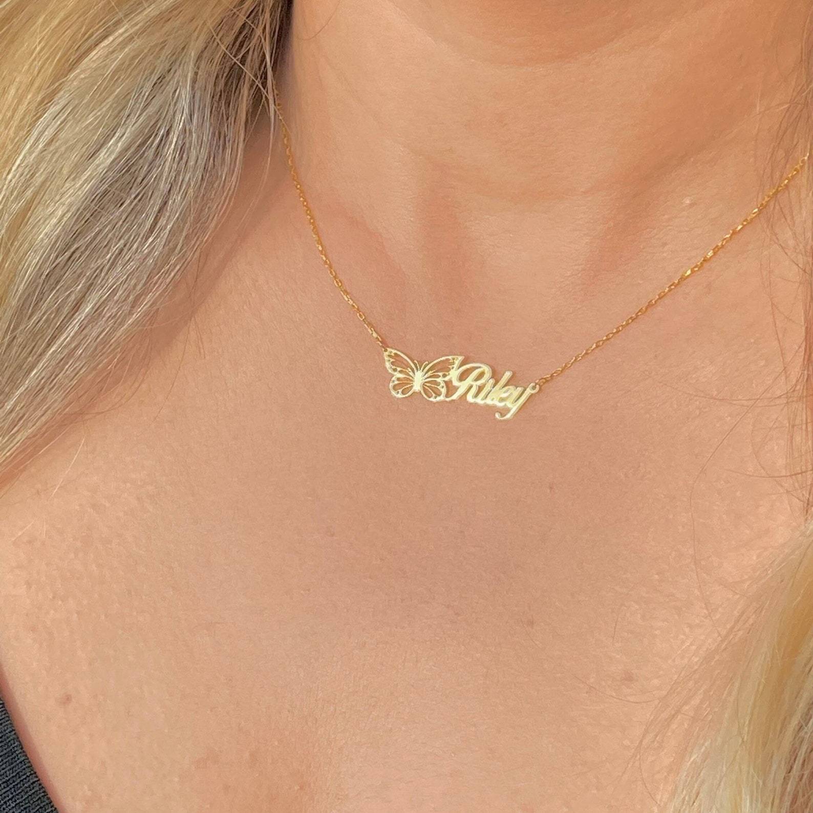 Collier Prénom Personnalisés Papillon