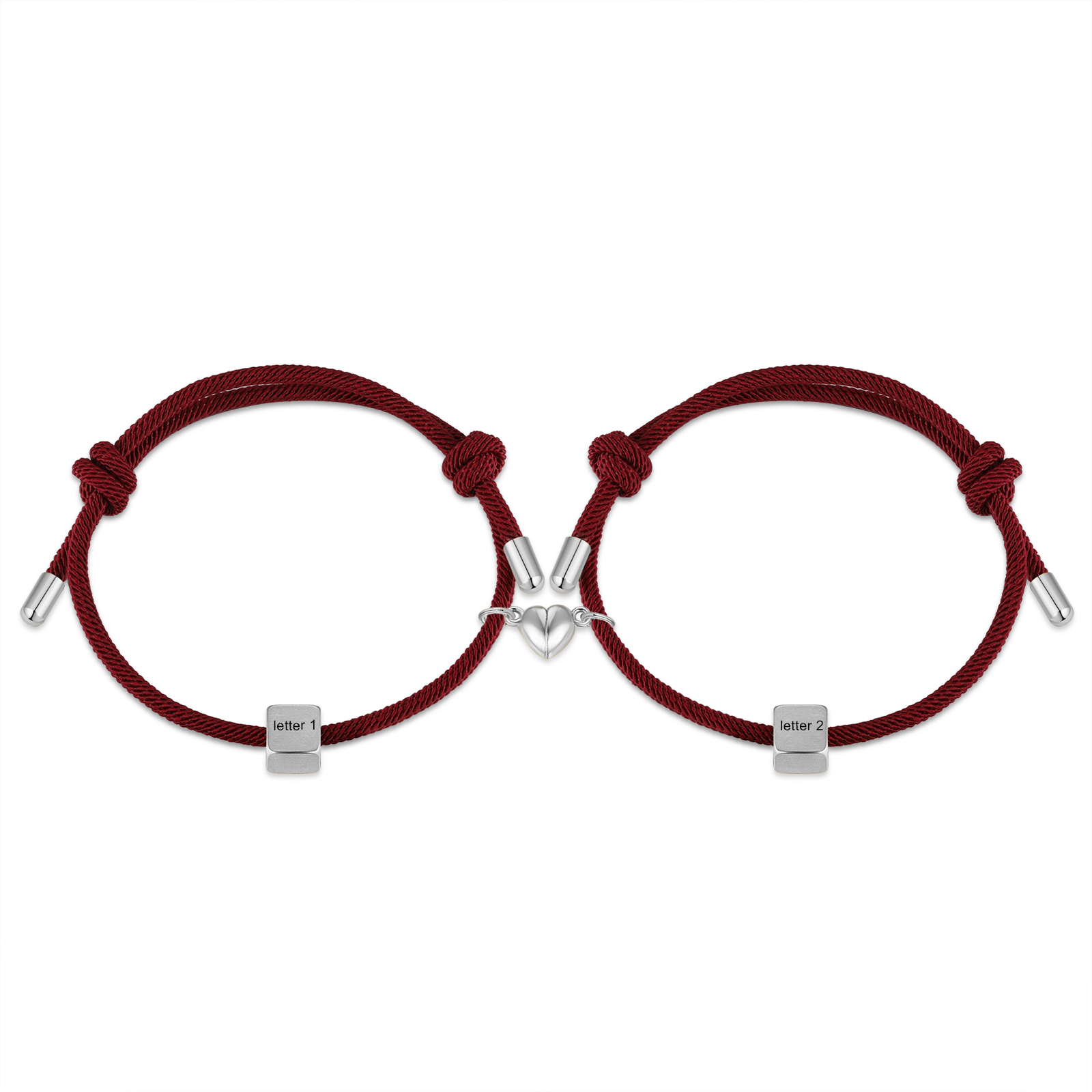 Bracelet Initiale Magnétique 2 Lettres Personnalisées pour Couple｜Jessemade