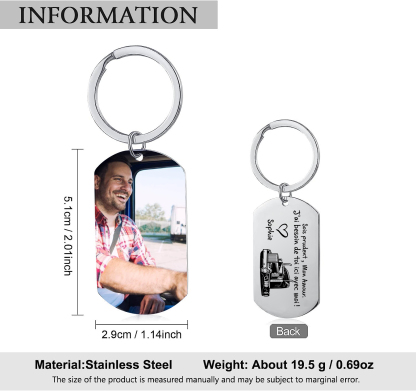 Porte-Clés 1 Prénom et Photo Personnalisés pour Couple