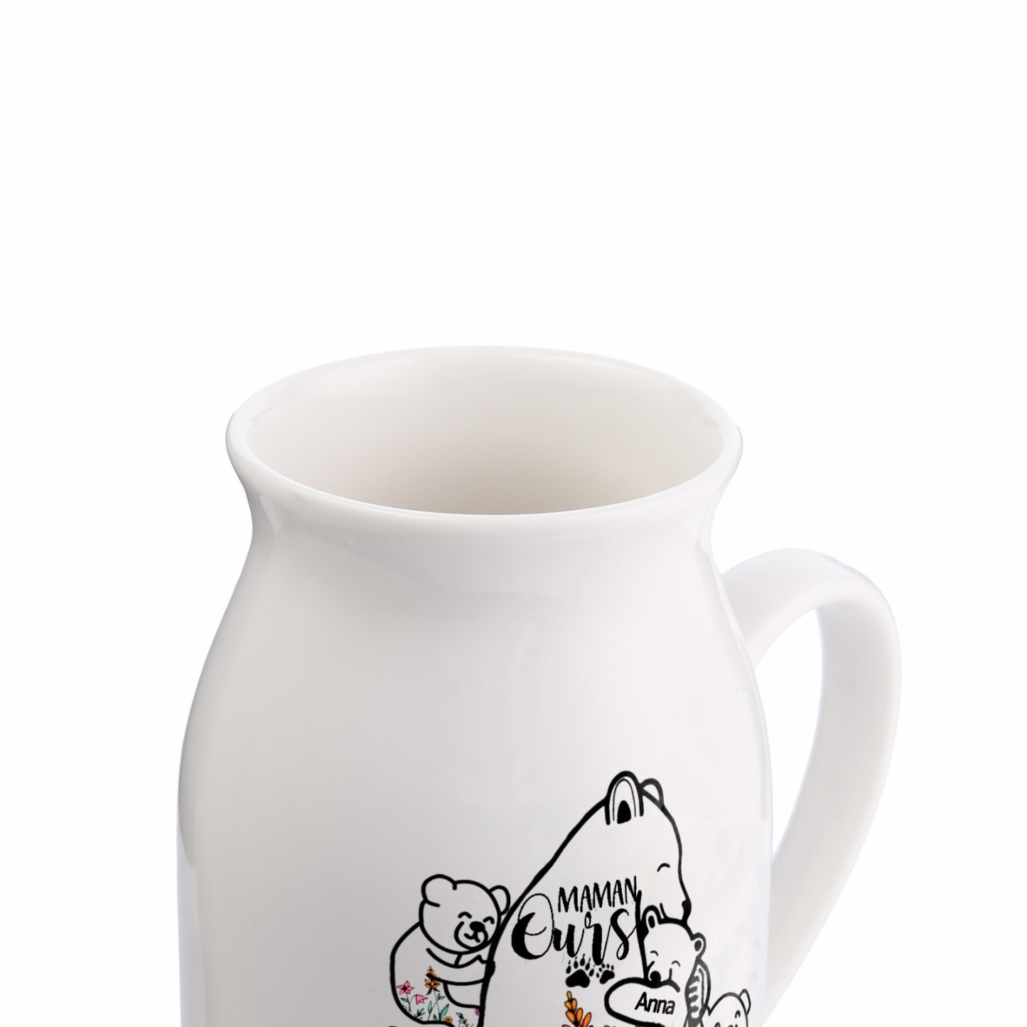 Vase à Fleurs Ours 6 Prénoms Personnalisés avec Texte Décoration de la Maison