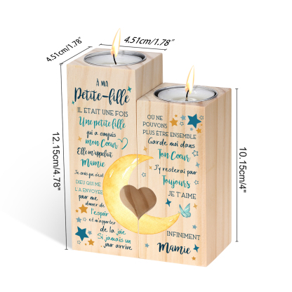 À ma Petite-Fille - Bougeoir en Bois sans bougie Cadeau de Mamie pour Petite-Fille