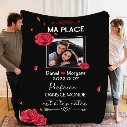 Couverture Plaids Polaire Prénom et Photo Personnalisés avec Texte-Jessemade FR